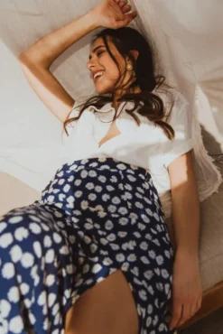 JUPE GIUSEPPA MARGUERITE BLEU