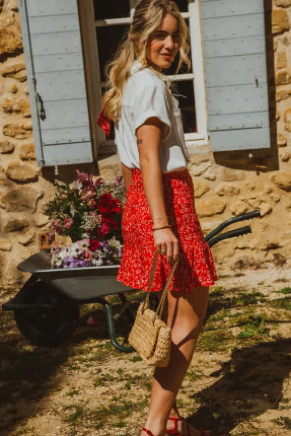 JUPE JUSTINE KUAZA ROUGE