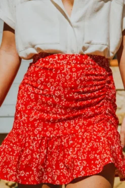 JUPE JUSTINE KUAZA ROUGE
