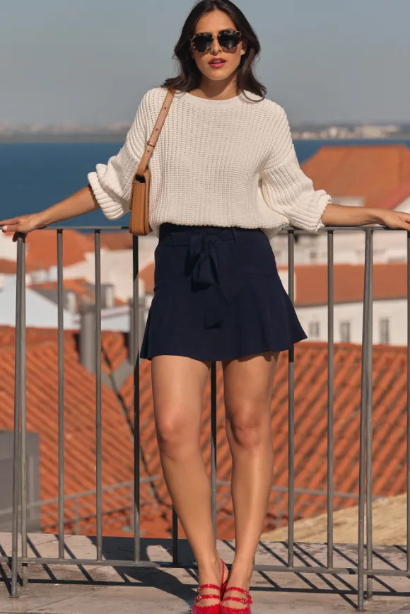 JUPE SHORT ALBERTINA MARINE