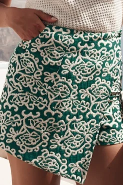 JUPE SHORT MILEY JACQUARD VERT