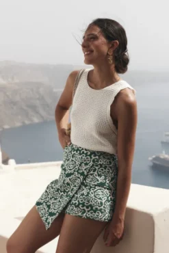 JUPE SHORT MILEY JACQUARD VERT