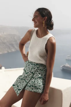 JUPE SHORT MILEY JACQUARD VERT