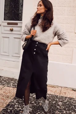 JUPE STELLA GABARDINE NOIR