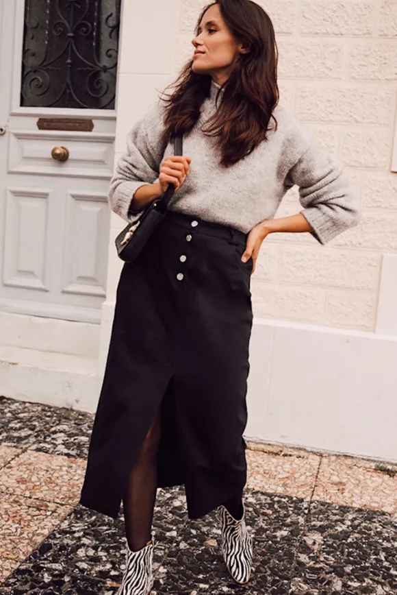 JUPE STELLA GABARDINE NOIR