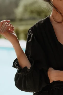 KIMONO BAO NOIR COTON
