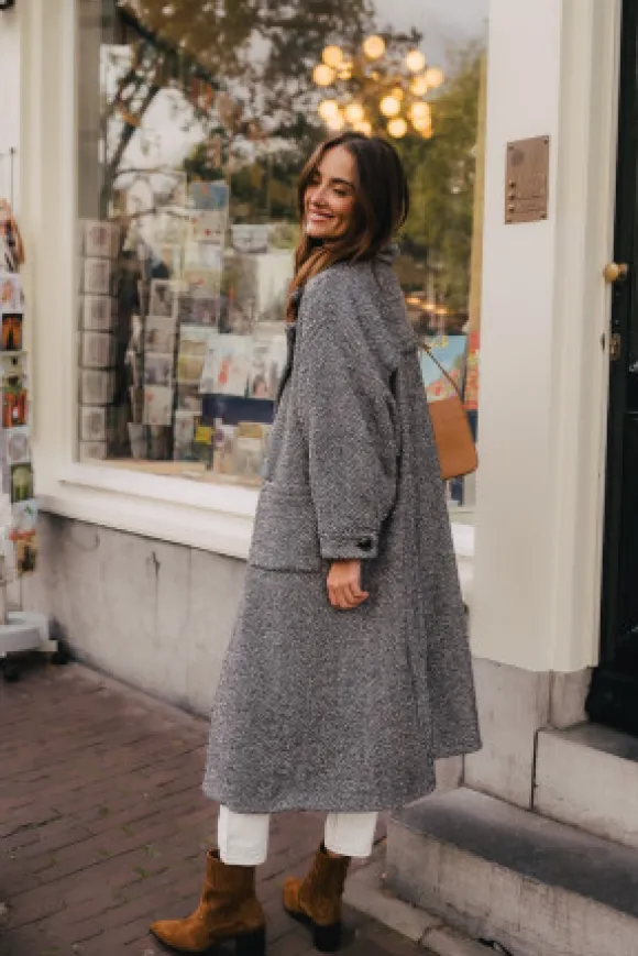 MANTEAU JÉRÉMY CHEVRON NOIR