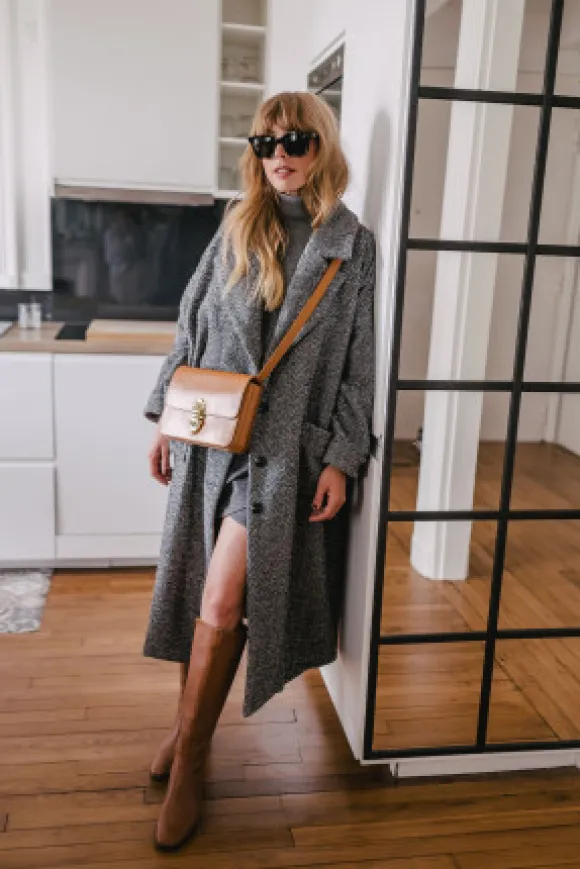 MANTEAU JÉRÉMY CHEVRON NOIR