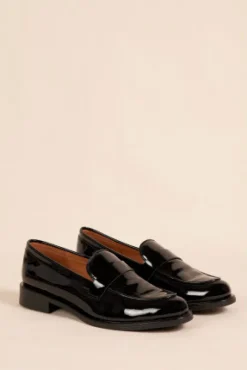 MOCASSINS VERNIS AMBER NOIR