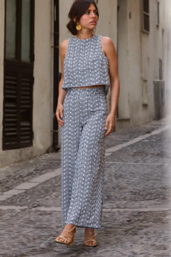 PANTALON COLE VICHY BRODÉ