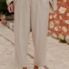 PANTALON GIOVANNI LIN VISCOSE BEIGE