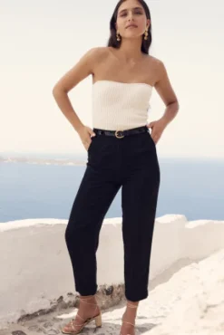 PANTALON GIOVANNI LIN VISCOSE NOIR
