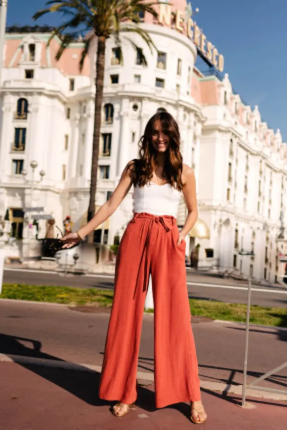 PANTALON MARTIN LIN VISCOSE TERRACOTTA