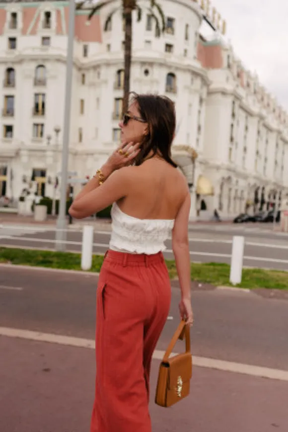 PANTALON MARTIN LIN VISCOSE TERRACOTTA