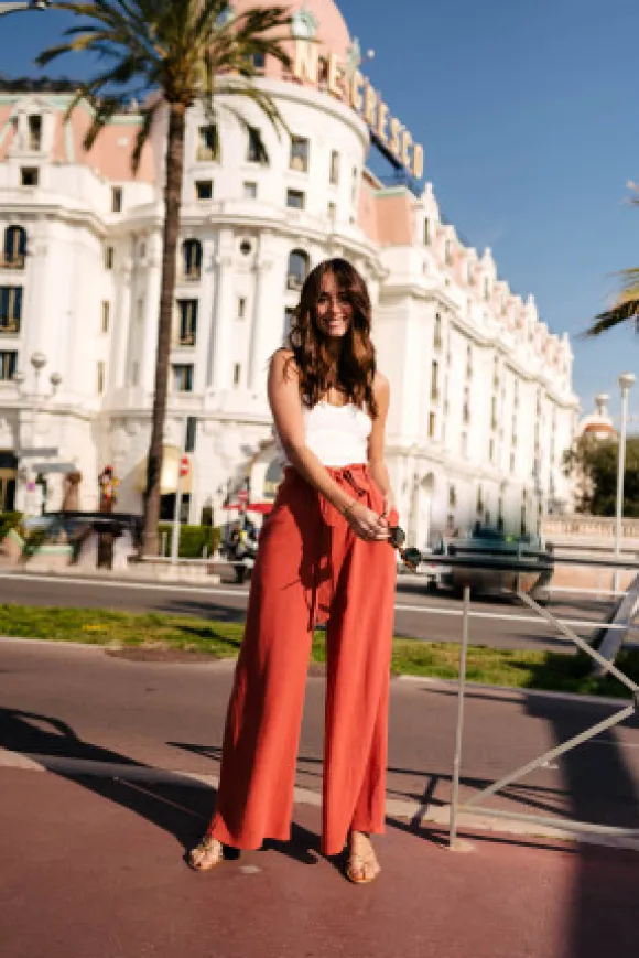 PANTALON MARTIN LIN VISCOSE TERRACOTTA