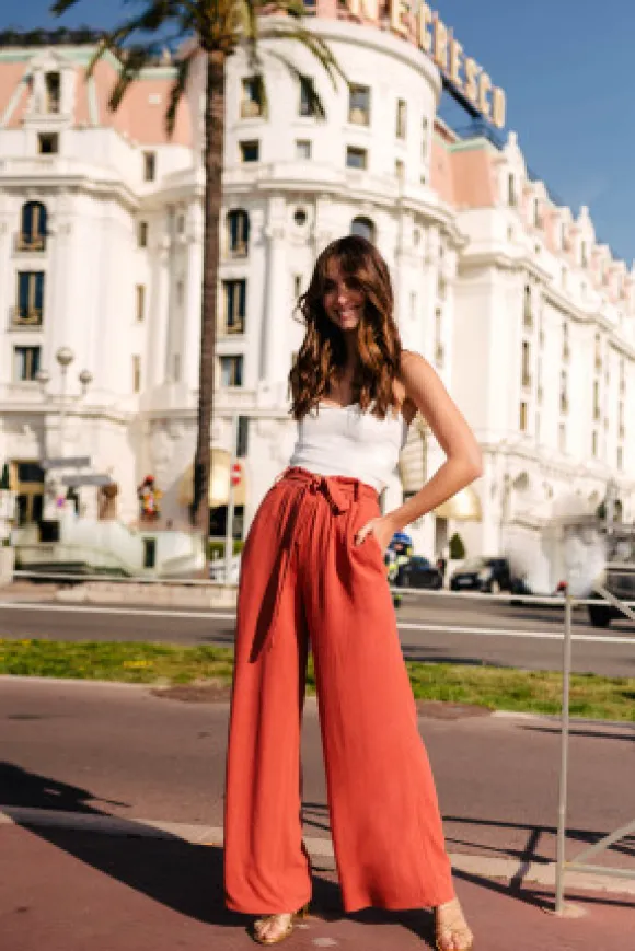 PANTALON MARTIN LIN VISCOSE TERRACOTTA