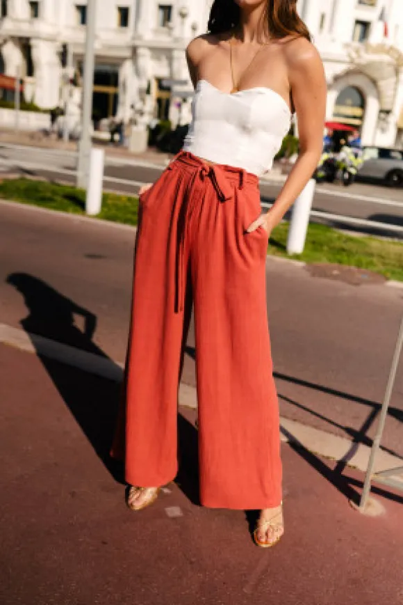PANTALON MARTIN LIN VISCOSE TERRACOTTA