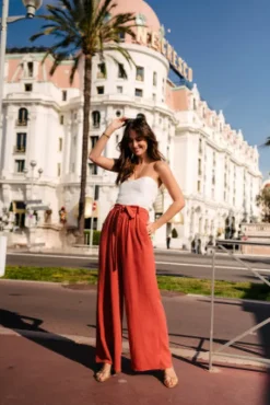 PANTALON MARTIN LIN VISCOSE TERRACOTTA