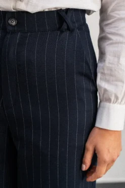 PANTALON PETRI RAYÉ MARINE