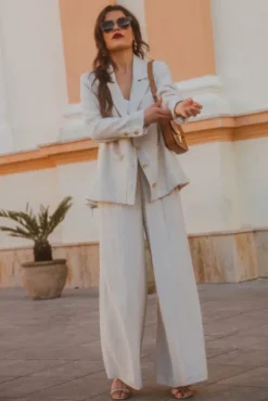 PANTALON SYBILE LIN VISCOSE BEIGE