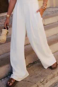 PANTALON TITOU LIN VISCOSE BLANC