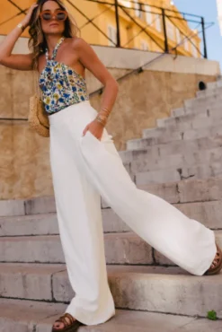 PANTALON TITOU LIN VISCOSE BLANC