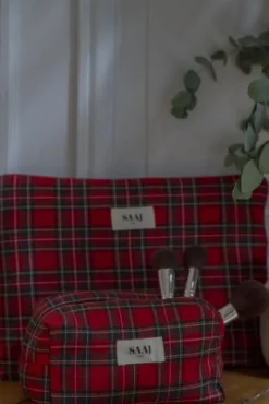 POCHETTE MIRA TARTAN ROUGE