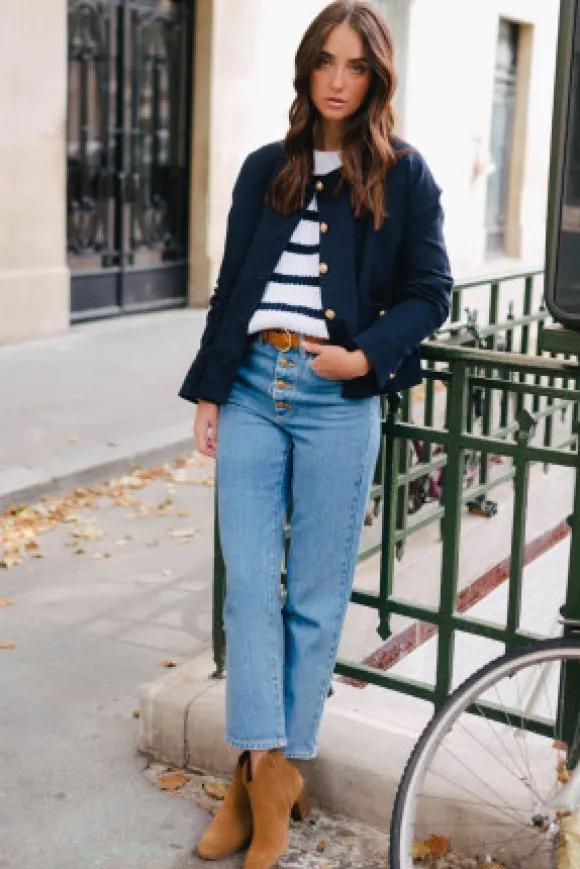 PULL CISTE ECRU MARINE