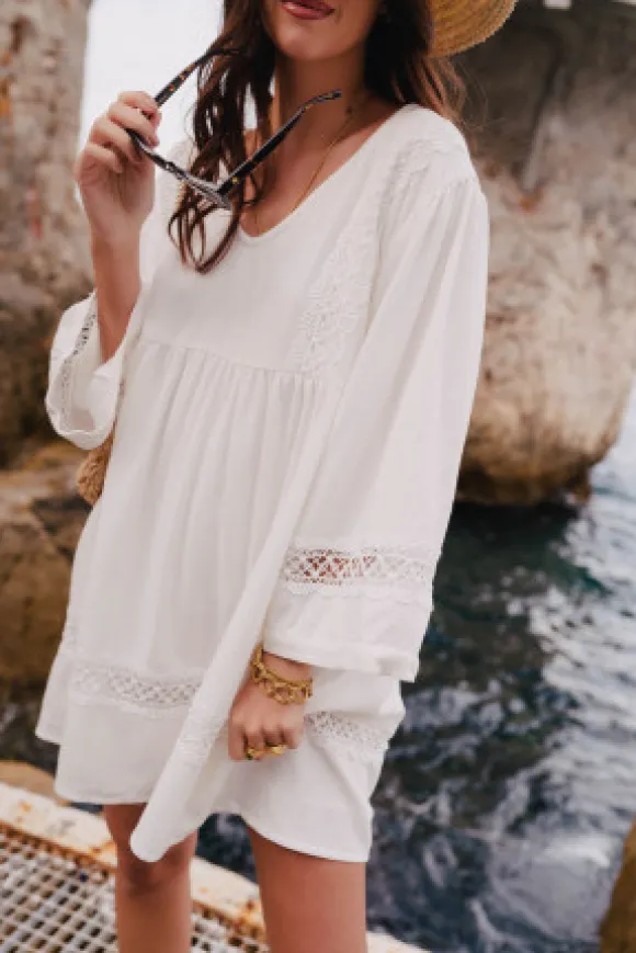 ROBE ALICIA LIN VISCOSE BLANC