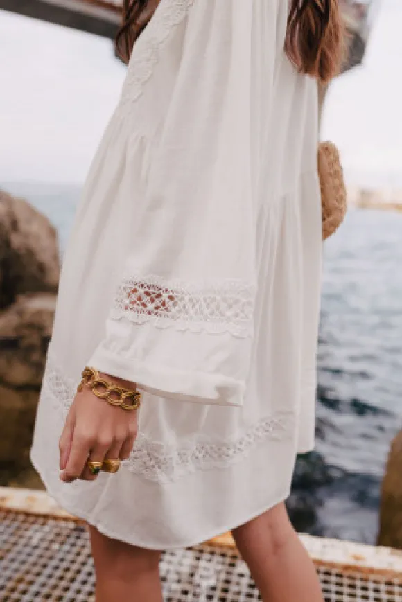 ROBE ALICIA LIN VISCOSE BLANC