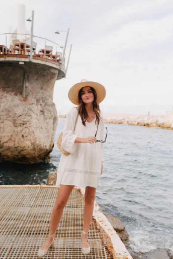 ROBE ALICIA LIN VISCOSE BLANC