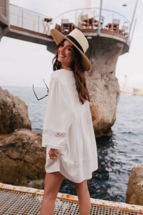ROBE ALICIA LIN VISCOSE BLANC