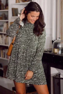 ROBE EUGÉNIE BANDANA KAKI