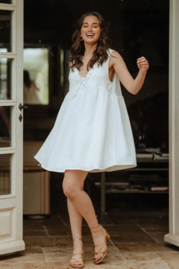 ROBE FANNY BLANC COTON