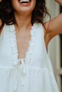 ROBE FANNY BLANC COTON