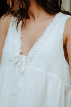 ROBE FANNY BLANC COTON