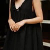 ROBE FANNY NOIR COTON