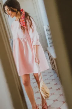 ROBE JANETTE DENIM ROSE