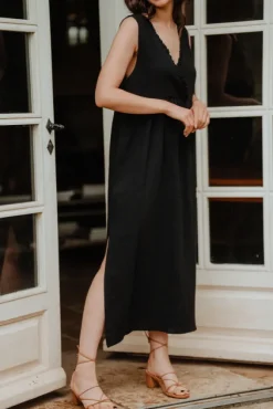 ROBE JILL NOIR COTON
