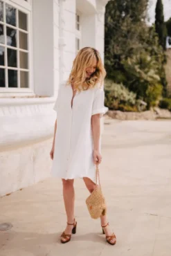 ROBE LISA BLANC COTON