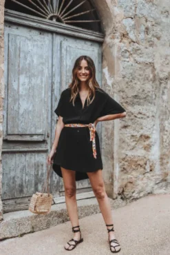 ROBE LISA NOIR COTON
