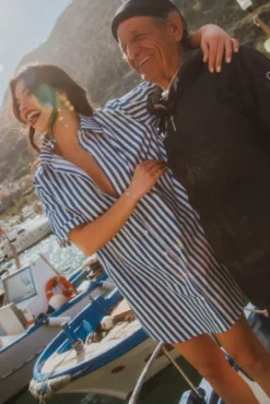 ROBE LISA STRIPES BLUE
