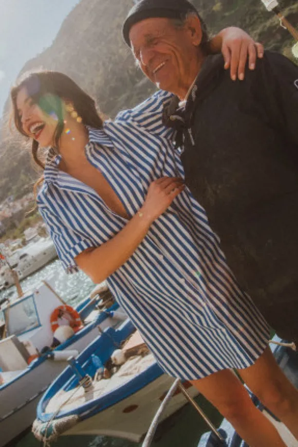ROBE LISA STRIPES BLUE