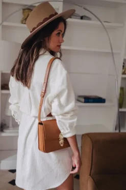 ROBE LISON VELOURS ÉCRU
