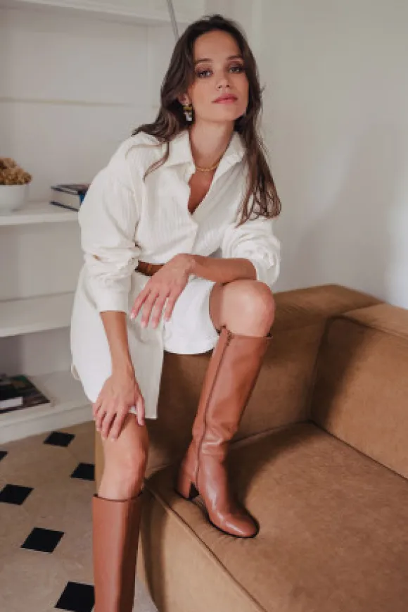 ROBE LISON VELOURS ÉCRU