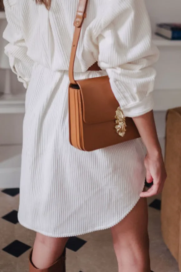 ROBE LISON VELOURS ÉCRU