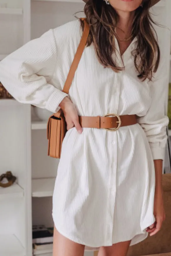 ROBE LISON VELOURS ÉCRU