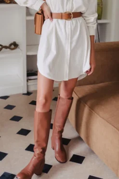 ROBE LISON VELOURS ÉCRU