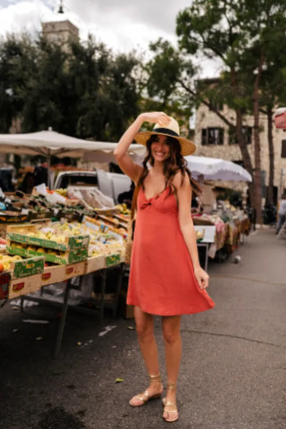 ROBE MARJORIE LIN VISCOSE TERRACOTTA