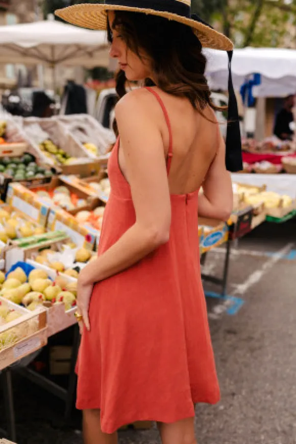 ROBE MARJORIE LIN VISCOSE TERRACOTTA